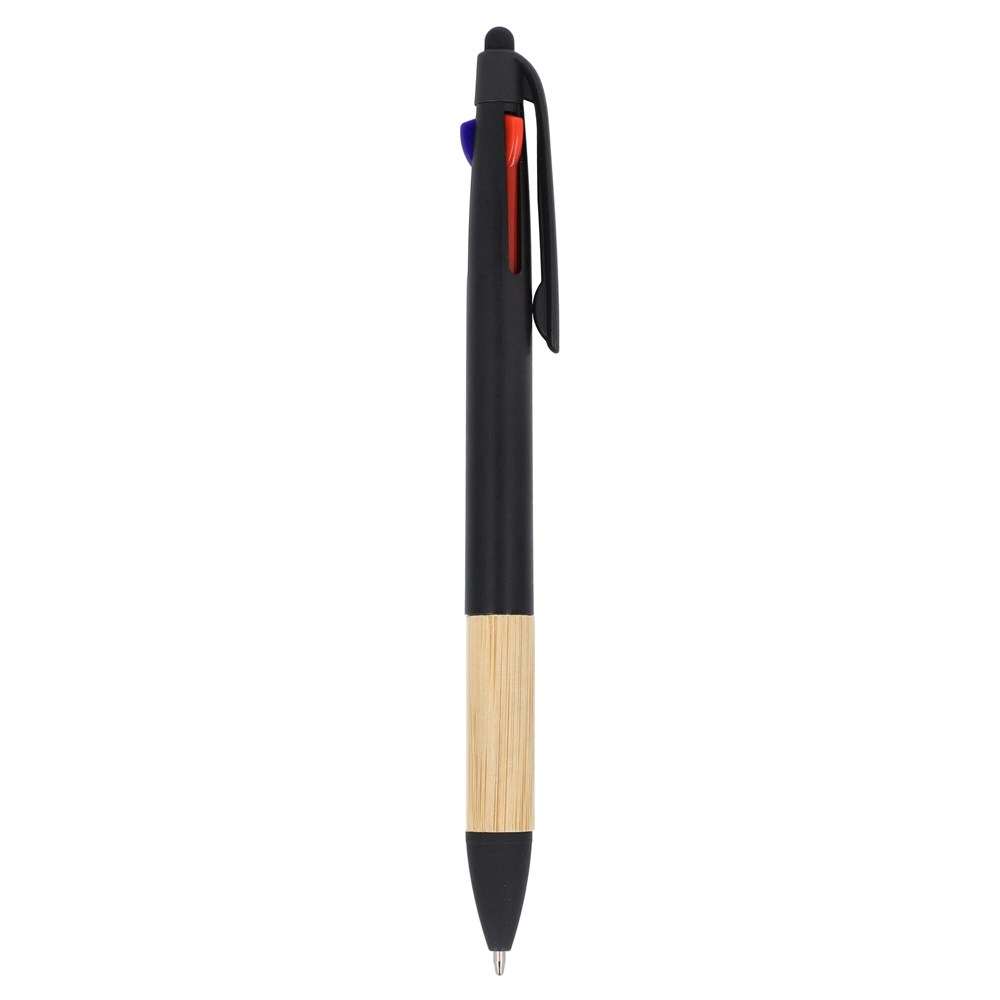 3-kleuren pen met bamboe grip