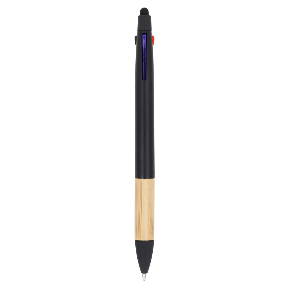 3-kleuren pen met bamboe grip