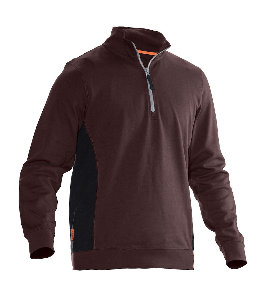 Jobman - 5401 Halfzip Sweatshirt Bruin/Zwart M Jobman - 5401 Halfzip Sweatshirt Bruin/Zwart M