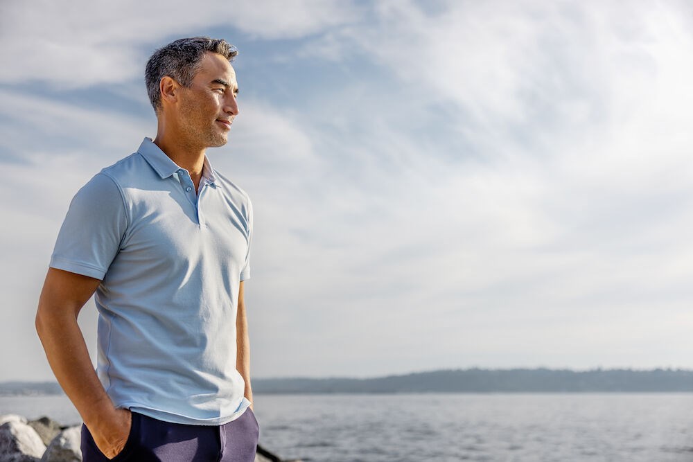 Cutter & Buck - Oceanside Stretch Polo Heren Wit L Cutter & Buck - Oceanside Stretch Polo Heren Wit L