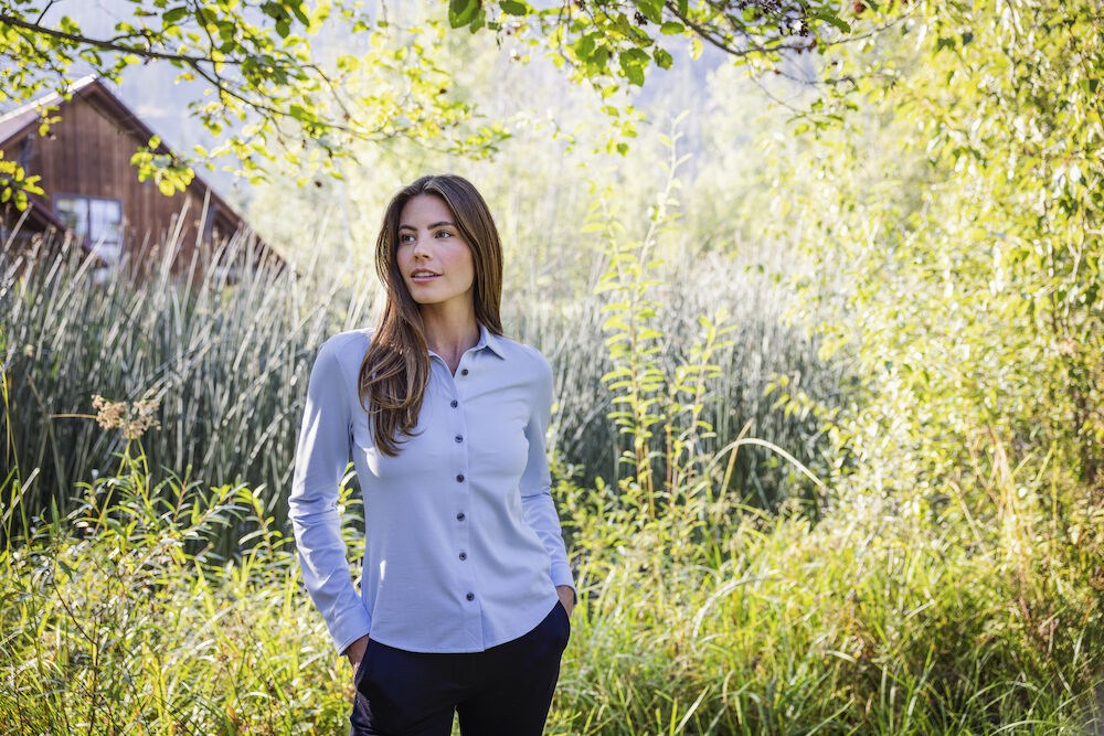 Cutter & Buck - Advantage Shirt Dames Antraciet Mélange 42/XL Cutter & Buck - Advantage Shirt Dames Antraciet Mélange 42/XL