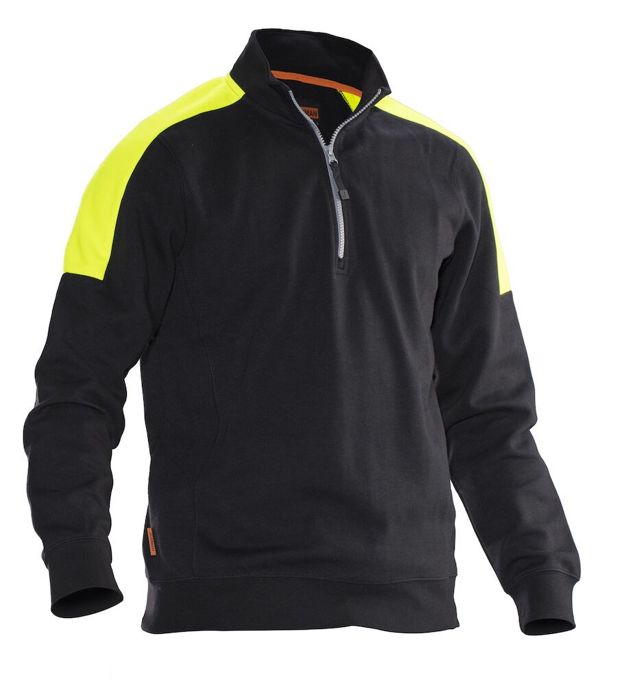 Jobman - 5401 Halfzip Sweatshirt Bruin/Zwart M Jobman - 5401 Halfzip Sweatshirt Bruin/Zwart M
