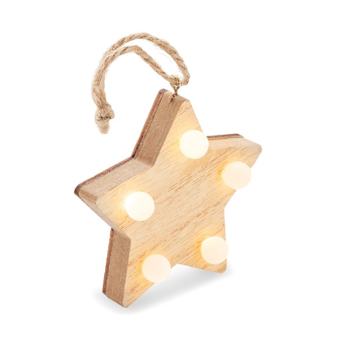 LALIE - Houten ster met lichtjes