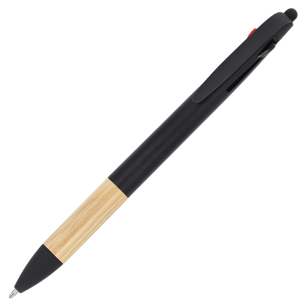 3-kleuren pen met bamboe grip