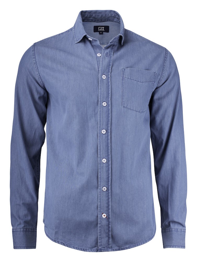 Cutter & Buck - Ellensburg Denim Shirt Heren Denim Blauw XL